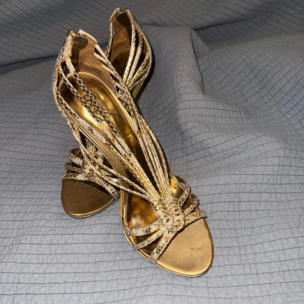 Carlos by Carlos Santana Gold Strappy Women's Heels